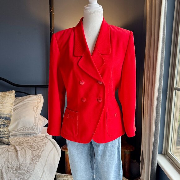 90s Vintage Red Blazer - Picture 2 of 12